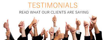 Client Testimonials. What our clients are saying about us