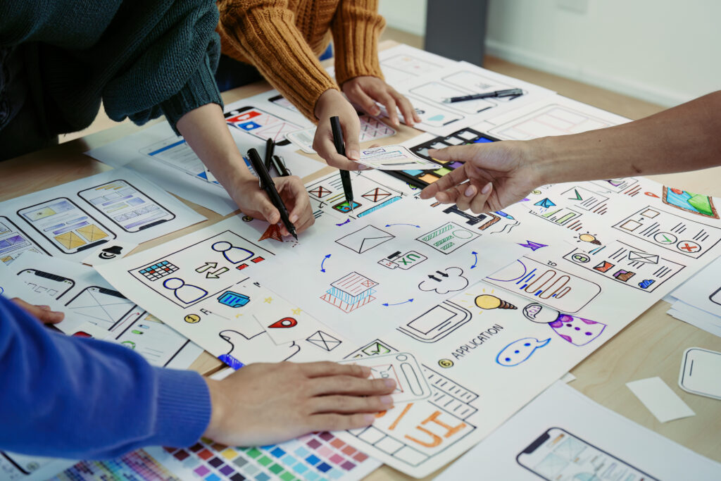 The creative process begins with learning about the client