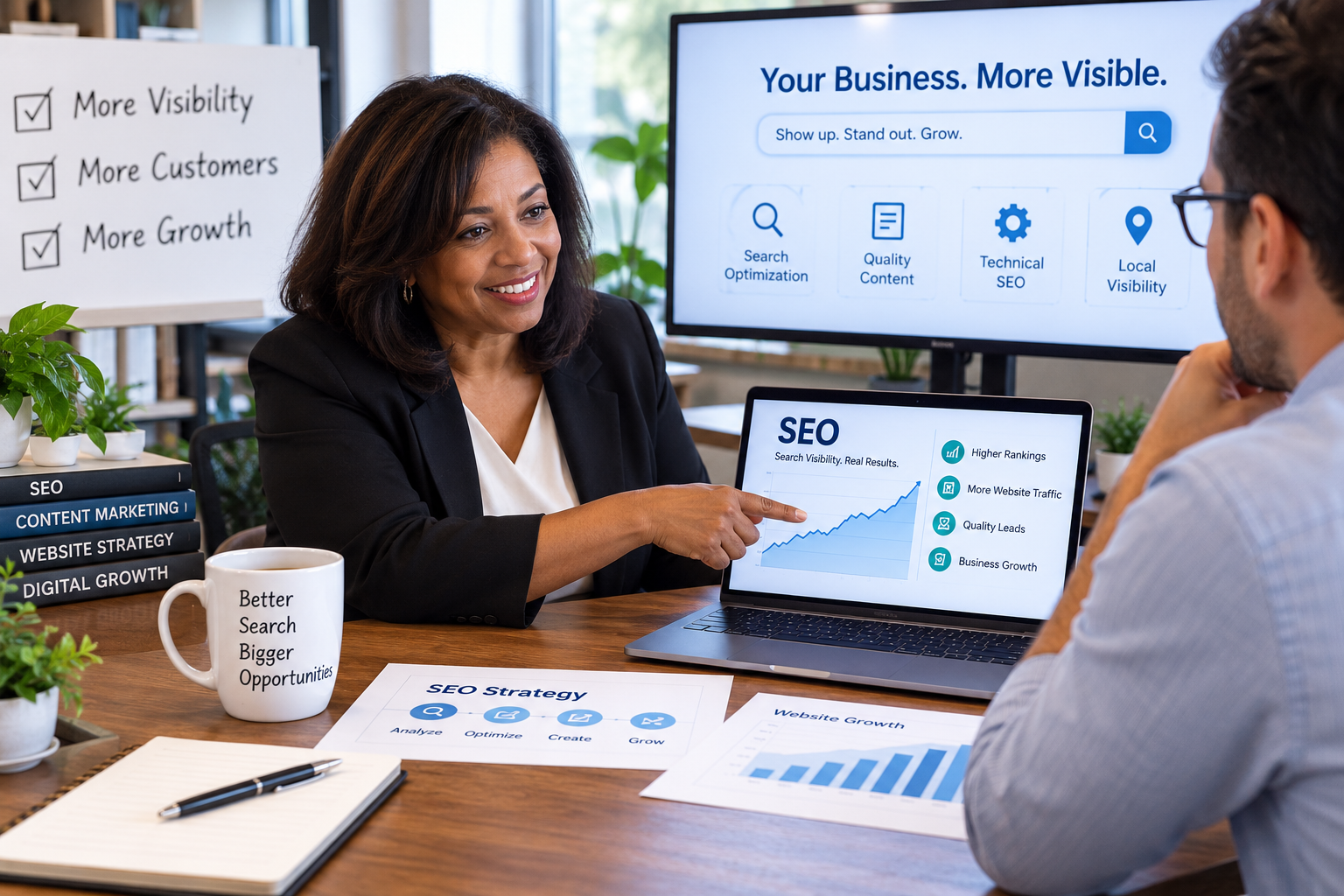 SEO consultant helping small businesses improve search visibility