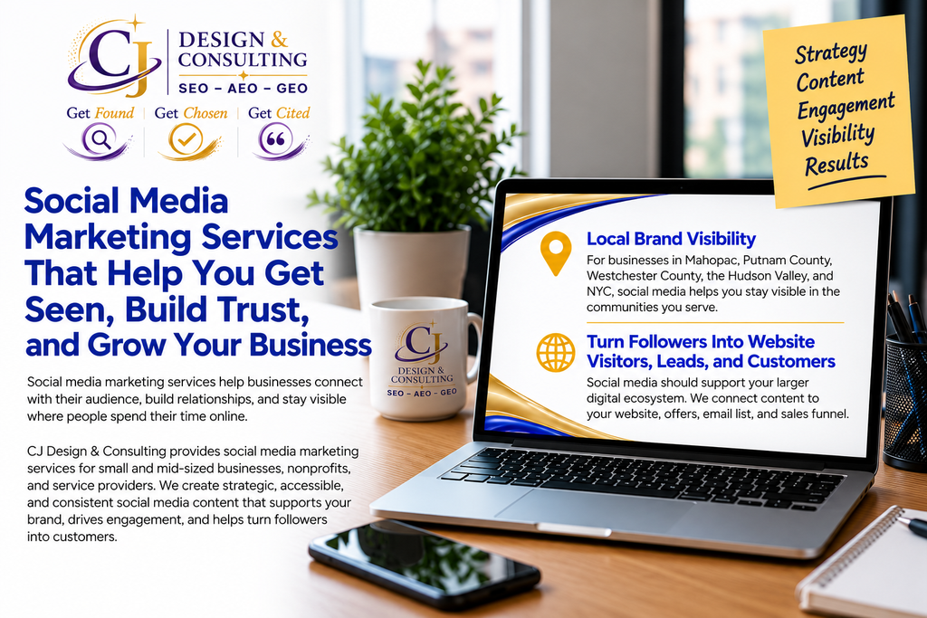 Social media marketing services for small and mid-sized businesses from CJ Design & Consulting